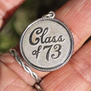 Vintage 925 sterling silver "Class of 73" graduation charm Griffith & Sons Co.